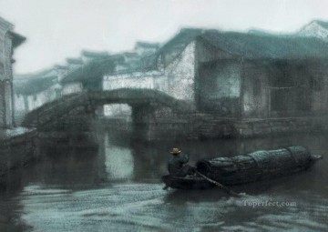 Chino Painting - Ciudad de Zhou al amanecer Paisaje chino de Shanshui